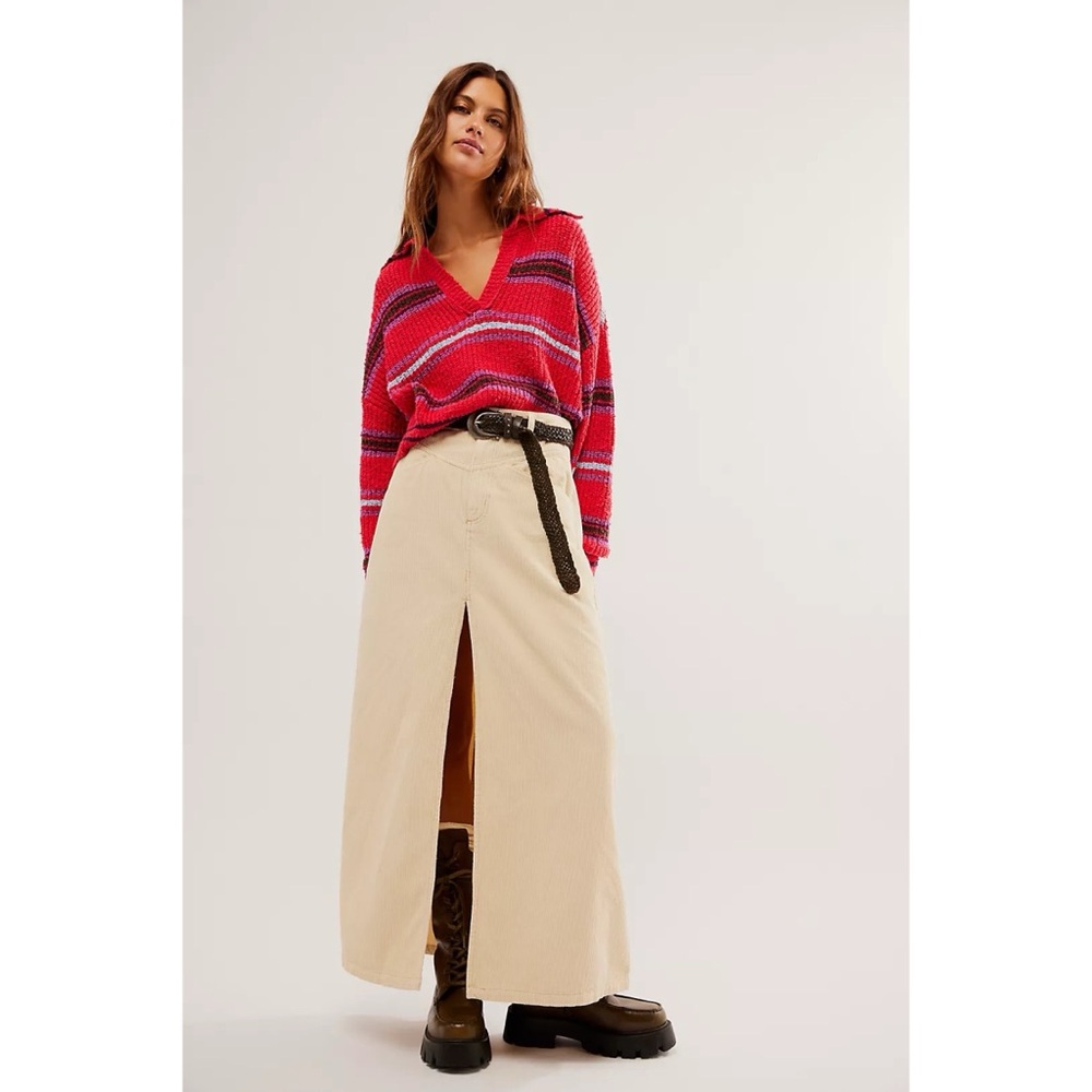 NEW Free People Come As You Are Cord Maxi Skirt